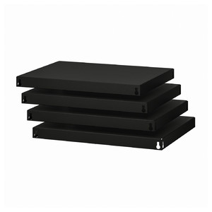 BROR Shelf, black, 64x54 cm, 4 pack