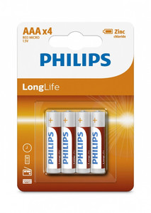 Philips LongLife R03-AAA Battery 4 Pack