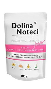 Dolina Noteci Premium Junior Small Breeds Wet Dog Food with Turkey Hearts & Goose Liver 100g