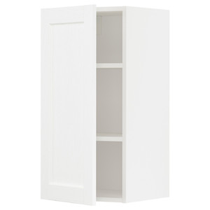 METOD Wall cabinet with shelves, white Enköping/white wood effect, 40x80 cm
