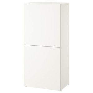 BESTÅ Shelf unit with doors, white Lappviken/white, 60x42x129 cm
