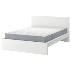 MALM Bed frame with mattress, white/Valevåg medium firm, 180x200 cm