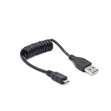 Gembird Coiled Micro-USB Cable, 0.6m, black