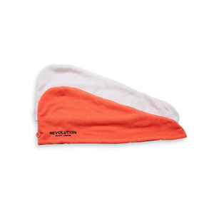 Revolution Haircare Microfibre Hair Wrap White & Coral 2-pack