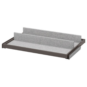 KOMPLEMENT Pull-out tray with shoe insert, black-brown/light grey, 75x58 cm
