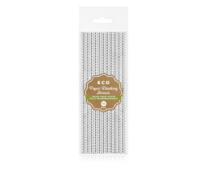 Paper Drinking Straws 12pcs, silver pattern