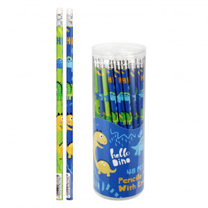 HB Pencil with Rubber Set of 48pcs Dino