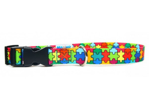 Matteo Dog Collar Plastic Buckle 20mm, puzzle