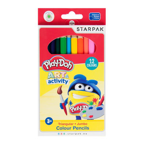 Starpak Triangular Jumbo Colour Pencils 12 Colours Play-Doh