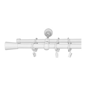 Double Curtain Rod GoodHome Anafi 19/16 mm 240 cm, matt white