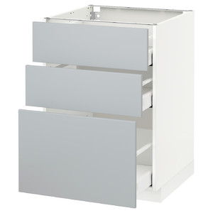 METOD / MAXIMERA Base cabinet with 3 drawers, white/Veddinge grey, 60x60 cm