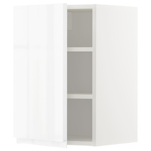 METOD Wall cabinet with shelves, white/Voxtorp high-gloss/white, 40x60 cm