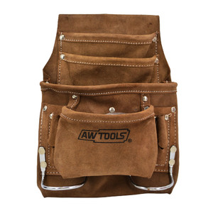 Awtools Tool Belt with 10 Pockets, leather