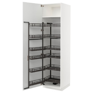 METOD High cabinet with pull-out larder, white/Stensund white, 60x60x220 cm