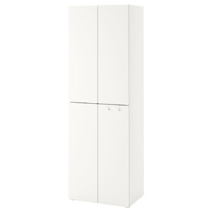 SMÅSTAD / PLATSA Wardrobe, white white, with 2 clothes rails, 60x40x180 cm
