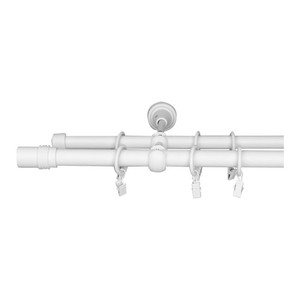 Double Curtain Rod GoodHome Anafi 19/16 mm 240 cm, matt white