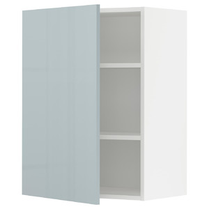 METOD Wall cabinet with shelves, white/Kallarp light grey-blue, 60x80 cm