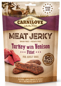 Carnilove Dog Snacks Meat Jerky Turkey & Venison Fillet 100g