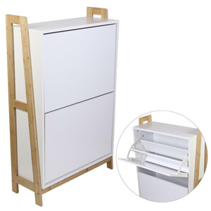 Shoe Cabinet Copenhagen, white/natural