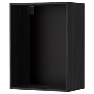 METOD Wall cabinet frame, wood effect black, 60x37x80 cm