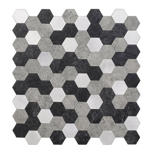Wall Self-adhesive Panel Sticker, grey hexagones