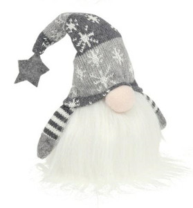 Christmas Decoration LED Gnome Dwarf 48cm, grey