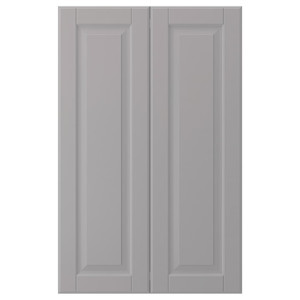 BODBYN 2-p door f corner base cabinet set, grey, 25x80 cm