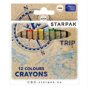 Starpak Wax Crayons 12 Colours Trip