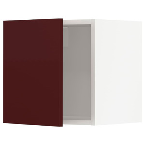 METOD Wall cabinet, white Kallarp/high-gloss dark red-brown, 40x40 cm