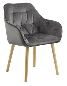 Chair Brooke, velvet, grey