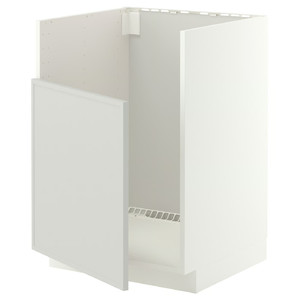 METOD Base cab f TALLSJÖN sink, white/Aspudden light grey, 60x60 cm