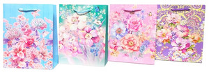 Gift Bag Flowers 510x720, 12pcs, assorted patterns