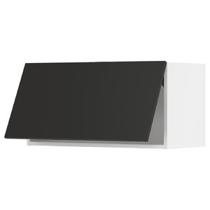 METOD Wall cabinet horizontal, white/Nickebo matt anthracite, 80x40 cm