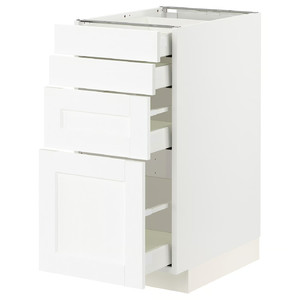 METOD / MAXIMERA Base cab 4 frnts/4 drawers, white Enköping/white wood effect, 40x60 cm