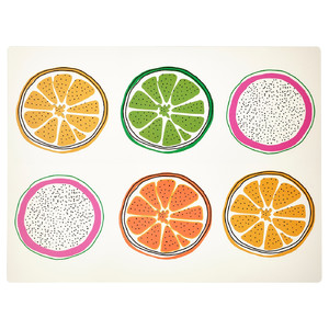 TORVFLY Place mat, patterned/multicolour, 40x30 cm