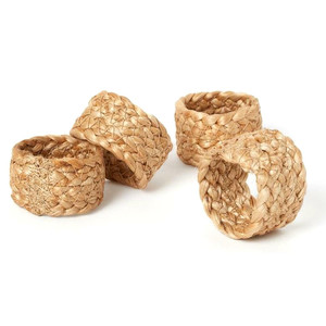 Set of 4 Napkin Rings, jute