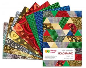 Happy Color Decorative Paper Pad 10 Sheets A4, holographic