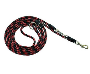 CHABA Adjustable Dog Leash 6mm x 130/220cm, black-red