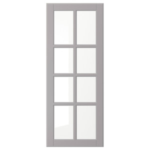 BODBYN Glass door, grey, 40x100 cm