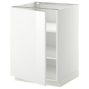 METOD Base cabinet with shelves, white/Ringhult white, 60x60 cm
