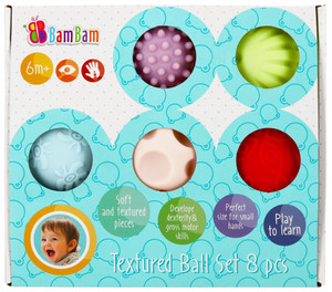 Bam Bam Textured Ball Set 8pcs 6m+