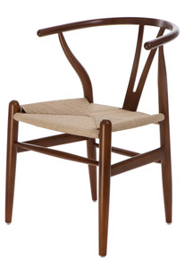 Dining Chair Wicker Natural, dark brown