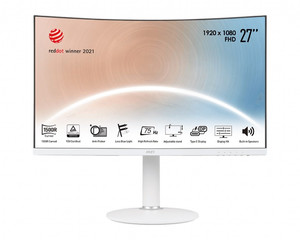 MSI 27" Curved Monitor Modern MD271CPW LED FHD NonTouch 75Hz, white