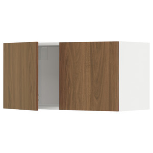 METOD Wall cabinet with 2 doors, white/Tistorp brown walnut effect, 80x40 cm