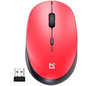Defender Optical Wireless Mouse Silent Click Auris MB-027, red