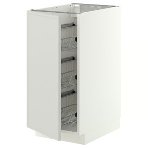 METOD Base cabinet with wire baskets, white/Aspudden light grey, 40x60 cm