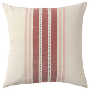 VEDMAL Cushion cover, handmade/stripe light red-pink, 50x50 cm