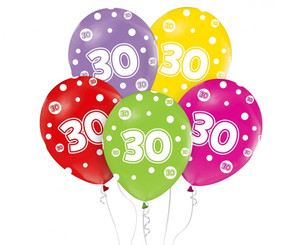 Balloons 30th Birthday 12" 5pcs