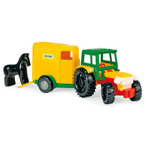 Tractor with Horse Trailer, assorted colours, 12m+
