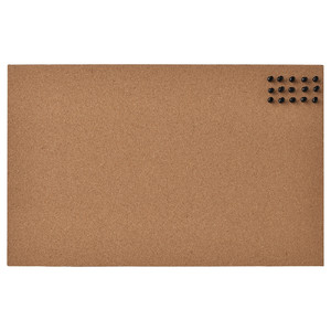FLÖNSA Memo board with pins, cork, 52x33 cm